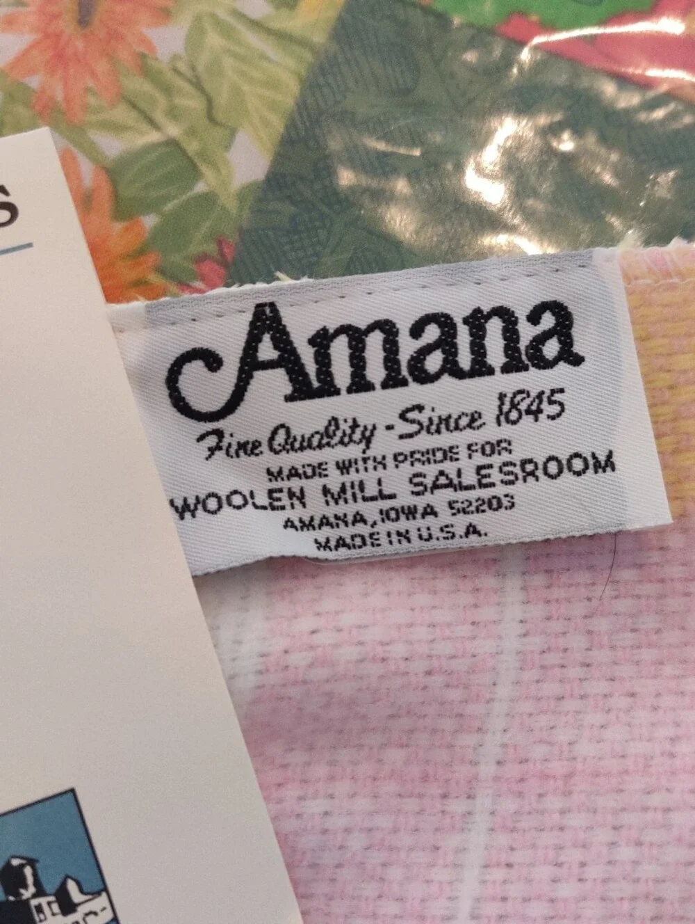 Amana Wollen Mill Baby Blanket Pastel Blanket 35 X 50 Thin Throw Yellow Pink
